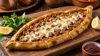 Roasted Meat & Cheese Pide