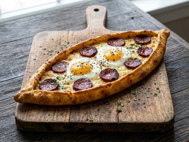 Pepperoni Egg & Cheese Pide